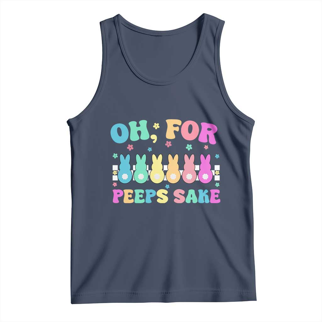 Oh For Peeps Sake Easter Bunny Tank Top TS10 Navy Print Your Wear
