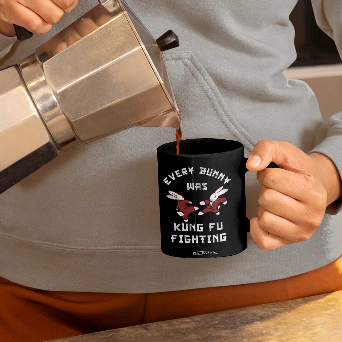 Every Bunny Was Kung Fu Fighting Coffee Mug Funny Cool Easter Graphic TS10 Print Your Wear