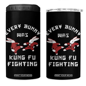 Every Bunny Was Kung Fu Fighting 4 in 1 Can Cooler Tumbler Funny Cool Easter Graphic TS10 One Size: 16 oz Black Print Your Wear