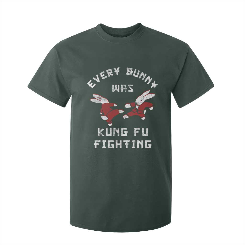 Every Bunny Was Kung Fu Fighting T Shirt For Kid Funny Cool Easter Graphic TS10 Dark Forest Green Print Your Wear