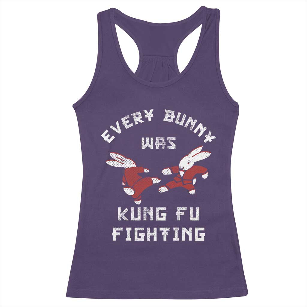 Every Bunny Was Kung Fu Fighting Racerback Tank Top Funny Cool Easter Graphic TS10 Purple Print Your Wear