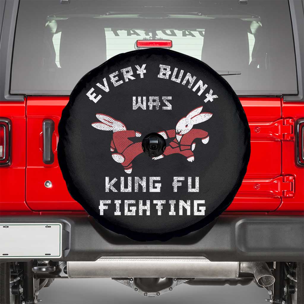 Every Bunny Was Kung Fu Fighting Spare Tire Cover Funny Cool Easter Graphic TS10 Black Print Your Wear