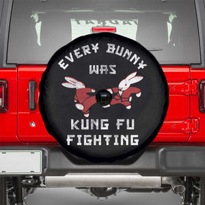 Every Bunny Was Kung Fu Fighting Spare Tire Cover Funny Cool Easter Graphic TS10 Black Print Your Wear