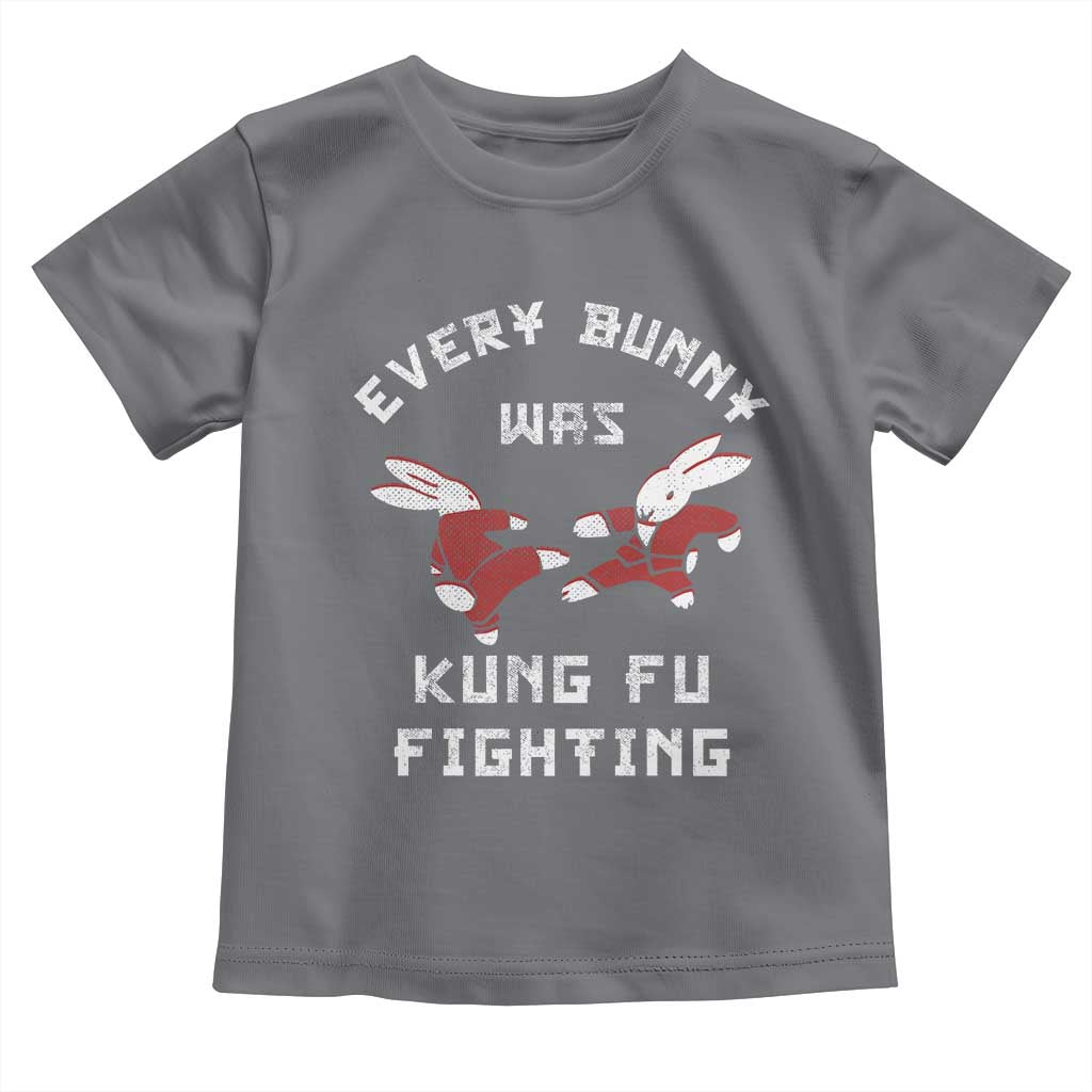 Every Bunny Was Kung Fu Fighting Toddler T Shirt Funny Cool Easter Graphic TS10 Charcoal Print Your Wear