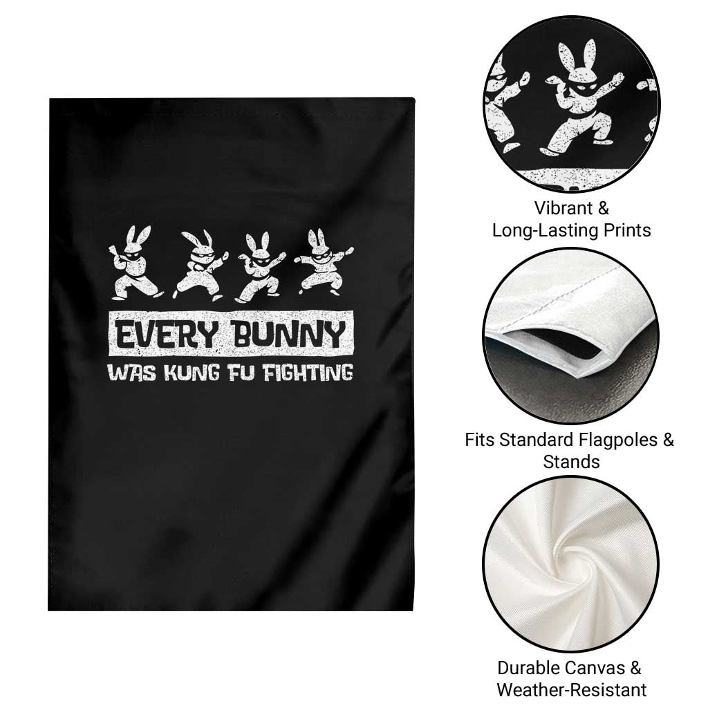 Bunny Kung Fu Fighting Garden Flag Funny Easter Vintage Graphic TS10 Print Your Wear