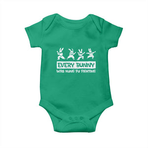 Bunny Kung Fu Fighting Baby Onesie Funny Easter Vintage Graphic TS10 Irish Green Print Your Wear