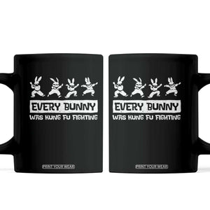Bunny Kung Fu Fighting Coffee Mug Funny Easter Vintage Graphic TS10 Black Print Your Wear