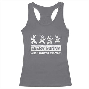 Bunny Kung Fu Fighting Racerback Tank Top Funny Easter Vintage Graphic TS10 Charcoal Print Your Wear