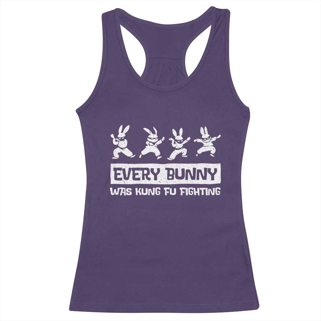 Bunny Kung Fu Fighting Racerback Tank Top Funny Easter Vintage Graphic TS10 Purple Print Your Wear