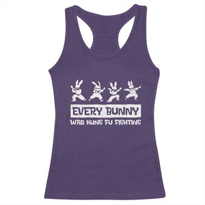 Bunny Kung Fu Fighting Racerback Tank Top Funny Easter Vintage Graphic TS10 Purple Print Your Wear