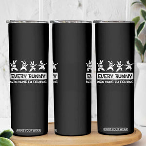 Bunny Kung Fu Fighting Skinny Tumbler Funny Easter Vintage Graphic TS10 Print Your Wear