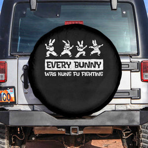 Bunny Kung Fu Fighting Spare Tire Cover Funny Easter Vintage Graphic TS10 No hole Black Print Your Wear