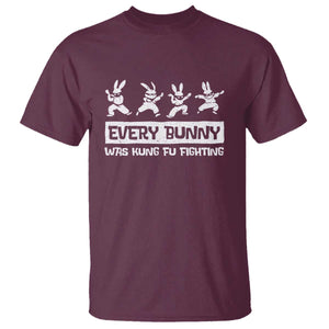 Bunny Kung Fu Fighting T Shirt Funny Easter Vintage Graphic TS10 Maroon Print Your Wear