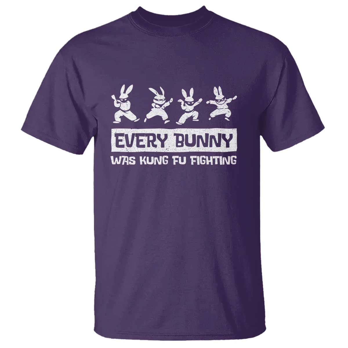 Bunny Kung Fu Fighting T Shirt Funny Easter Vintage Graphic TS10 Purple Print Your Wear