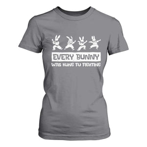 Bunny Kung Fu Fighting T Shirt For Women Funny Easter Vintage Graphic TS10 Charcoal Print Your Wear