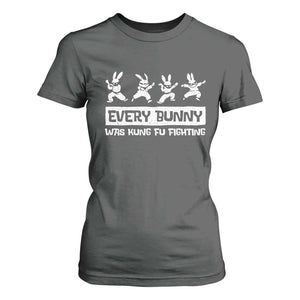 Bunny Kung Fu Fighting T Shirt For Women Funny Easter Vintage Graphic TS10 Dark Heather Print Your Wear