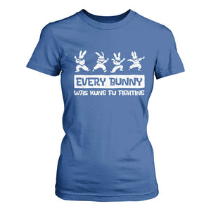 Bunny Kung Fu Fighting T Shirt For Women Funny Easter Vintage Graphic TS10 Royal Blue Print Your Wear