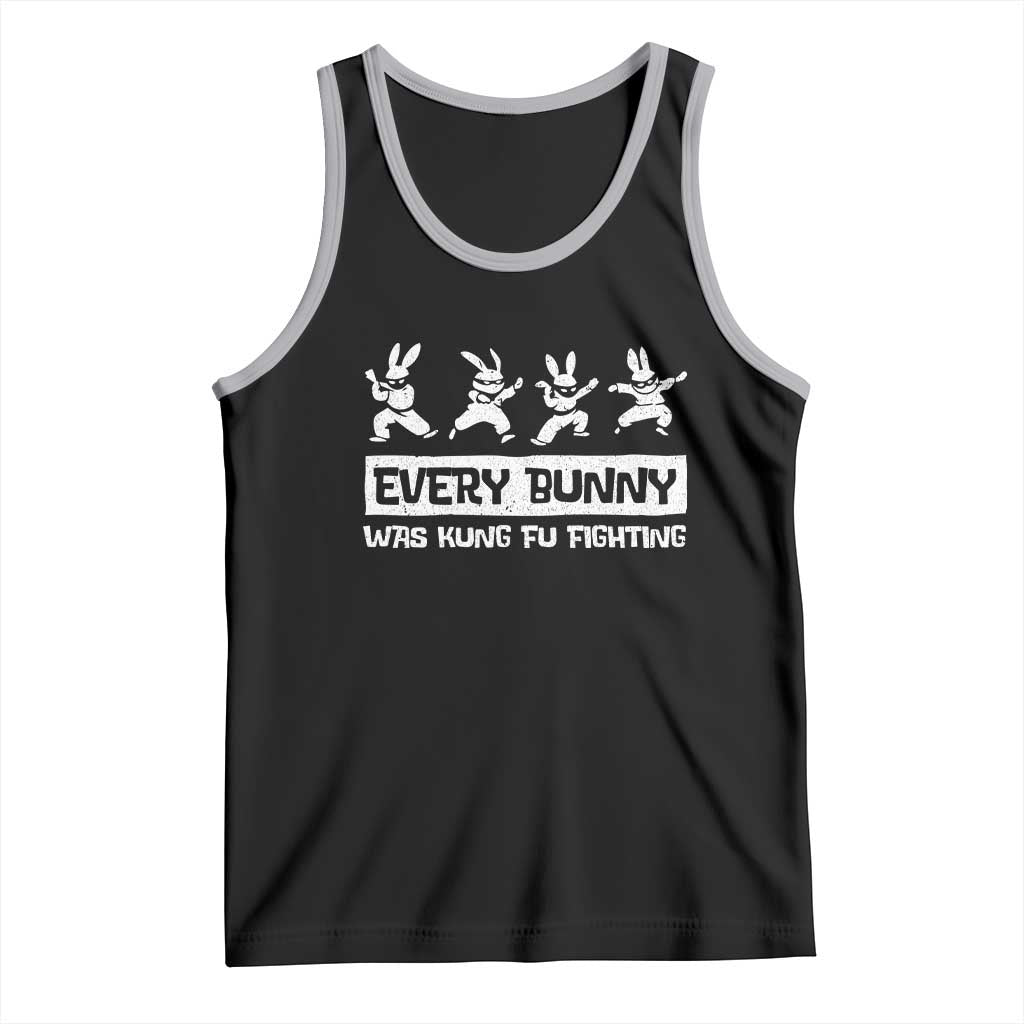 Bunny Kung Fu Fighting Tank Top Funny Easter Vintage Graphic TS10 Black Athletic Heather Print Your Wear