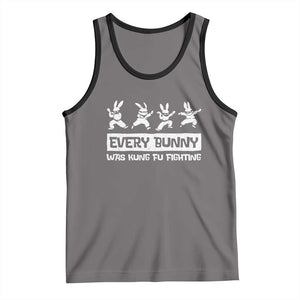 Bunny Kung Fu Fighting Tank Top Funny Easter Vintage Graphic TS10 Deep Heather Black Print Your Wear
