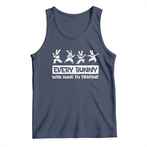 Bunny Kung Fu Fighting Tank Top Funny Easter Vintage Graphic TS10 Navy Print Your Wear