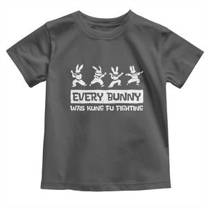 Bunny Kung Fu Fighting Toddler T Shirt Funny Easter Vintage Graphic TS10 Dark Heather Print Your Wear