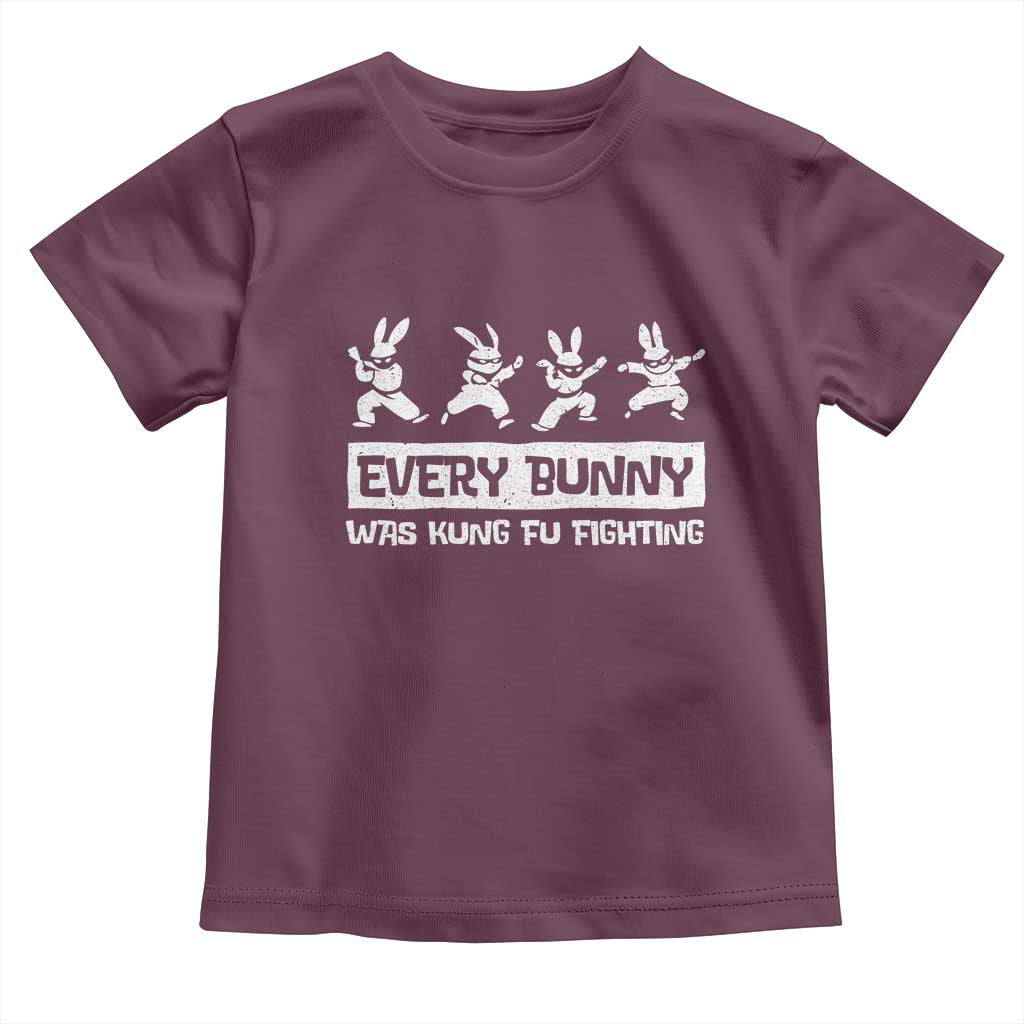 Bunny Kung Fu Fighting Toddler T Shirt Funny Easter Vintage Graphic TS10 Maroon Print Your Wear