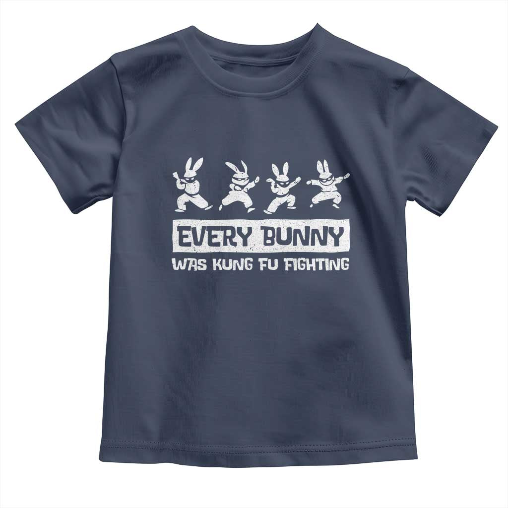 Bunny Kung Fu Fighting Toddler T Shirt Funny Easter Vintage Graphic TS10 Navy Print Your Wear