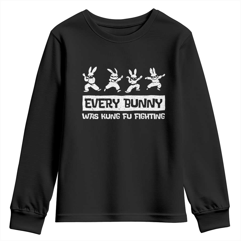 Bunny Kung Fu Fighting Youth Sweatshirt Funny Easter Vintage Graphic TS10 Black Print Your Wear