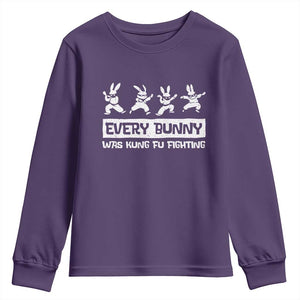 Bunny Kung Fu Fighting Youth Sweatshirt Funny Easter Vintage Graphic TS10 Purple Print Your Wear