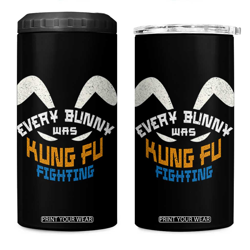 Every Bunny Was Kung Fu Fighting 4 in 1 Can Cooler Tumbler Funny Easter Vintage Rabbit Face TS10 One Size: 16 oz Black Print Your Wear