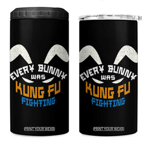 Every Bunny Was Kung Fu Fighting 4 in 1 Can Cooler Tumbler Funny Easter Vintage Rabbit Face TS10 One Size: 16 oz Black Print Your Wear