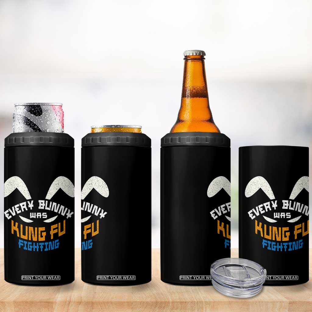 Every Bunny Was Kung Fu Fighting 4 in 1 Can Cooler Tumbler Funny Easter Vintage Rabbit Face TS10 Print Your Wear