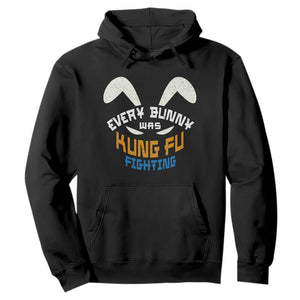 Every Bunny Was Kung Fu Fighting Hoodie Funny Easter Vintage Rabbit Face TS10 Black Print Your Wear