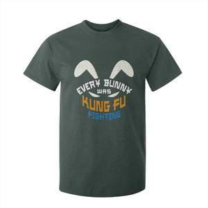 Every Bunny Was Kung Fu Fighting T Shirt For Kid Funny Easter Vintage Rabbit Face TS10 Dark Forest Green Print Your Wear