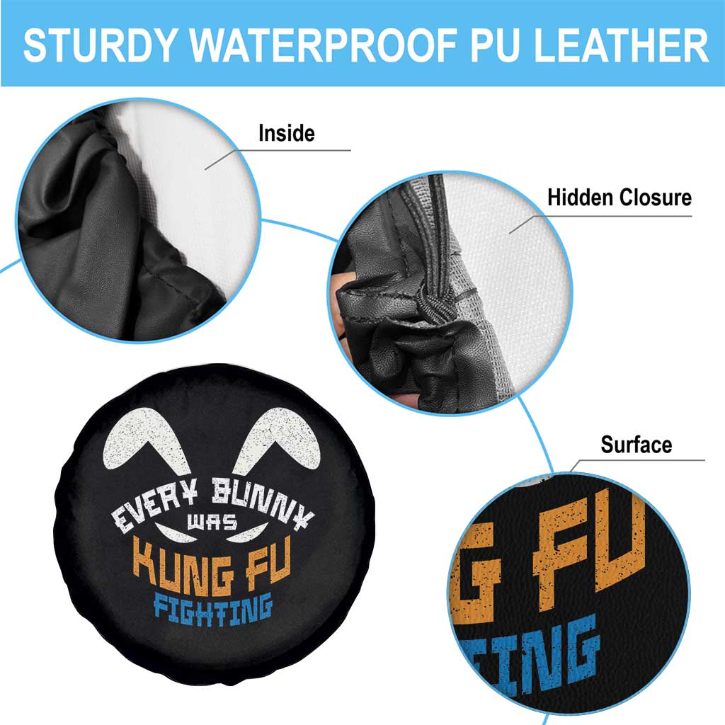 Every Bunny Was Kung Fu Fighting Spare Tire Cover Funny Easter Vintage Rabbit Face TS10 Print Your Wear