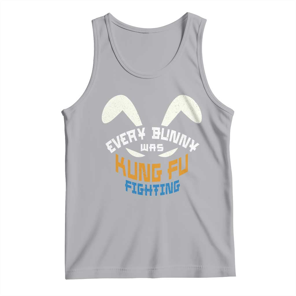 Every Bunny Was Kung Fu Fighting Tank Top Funny Easter Vintage Rabbit Face TS10 Athletic Heather Print Your Wear