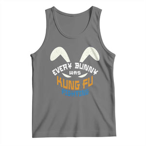 Every Bunny Was Kung Fu Fighting Tank Top Funny Easter Vintage Rabbit Face TS10 Black Heather Print Your Wear