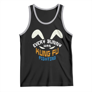 Every Bunny Was Kung Fu Fighting Tank Top Funny Easter Vintage Rabbit Face TS10 Black Athletic Heather Print Your Wear