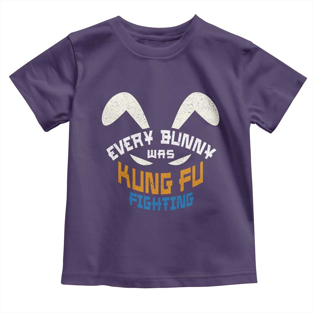Every Bunny Was Kung Fu Fighting Toddler T Shirt Funny Easter Vintage Rabbit Face TS10 Purple Print Your Wear
