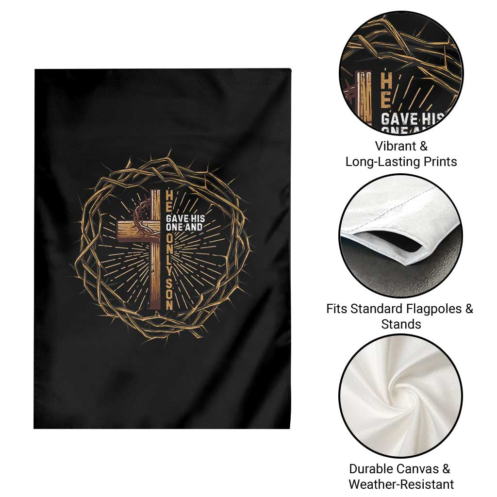 Christian Cross Garden Flag Bible John 3:16 Jesus He Gave His Only Son Jesus Christian TS10 Print Your Wear