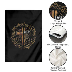 Christian Cross Garden Flag Bible John 3:16 Jesus He Gave His Only Son Jesus Christian TS10 Print Your Wear