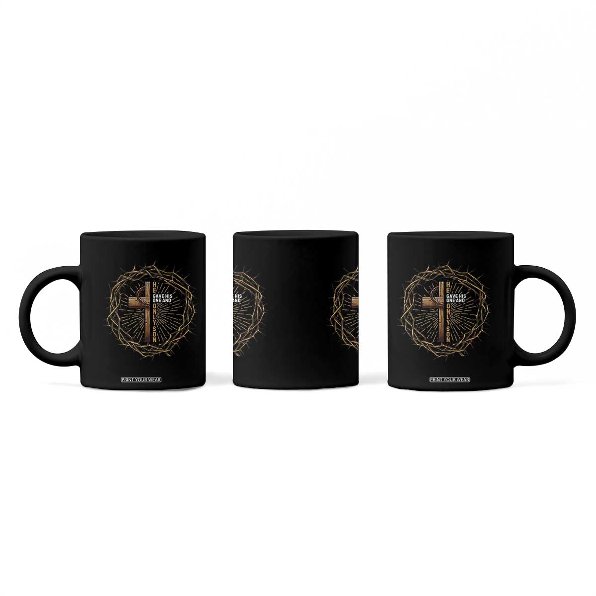 Christian Cross Coffee Mug Bible John 3:16 Jesus He Gave His Only Son Jesus Christian TS10 Print Your Wear