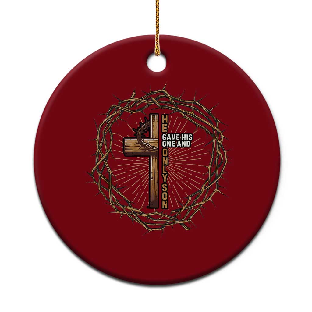 Christian Cross Ceramic Ornament Bible John 3:16 Jesus He Gave His Only Son Jesus Christian TS10 1pc Red Print Your Wear