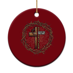 Christian Cross Ceramic Ornament Bible John 3:16 Jesus He Gave His Only Son Jesus Christian TS10 1pc Red Print Your Wear
