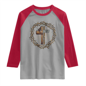 Christian Cross Raglan Shirt Bible John 3:16 Jesus He Gave His Only Son Jesus Christian TS10 Sport Gray Red Print Your Wear