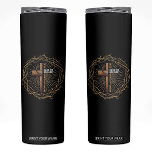 Christian Cross Skinny Tumbler Bible John 3:16 Jesus He Gave His Only Son Jesus Christian TS10 Black Print Your Wear
