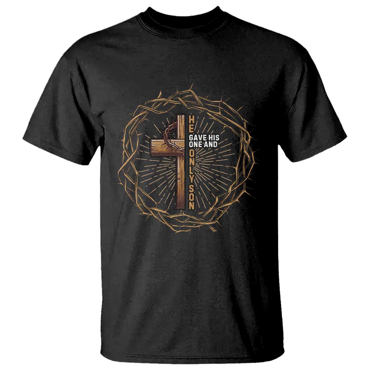 Christian Cross T Shirt Bible John 3:16 Jesus He Gave His Only Son Jesus Christian TS10 Black Print Your Wear