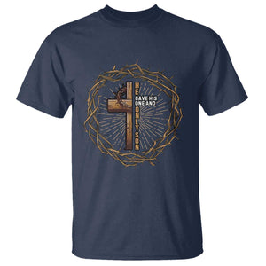 Christian Cross T Shirt Bible John 3:16 Jesus He Gave His Only Son Jesus Christian TS10 Navy Print Your Wear