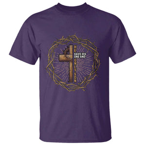 Christian Cross T Shirt Bible John 3:16 Jesus He Gave His Only Son Jesus Christian TS10 Purple Print Your Wear
