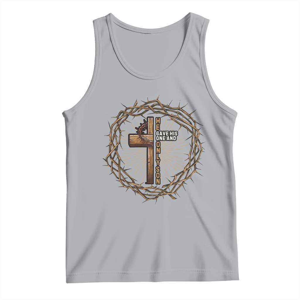 Christian Cross Tank Top Bible John 3:16 Jesus He Gave His Only Son Jesus Christian TS10 Athletic Heather Print Your Wear